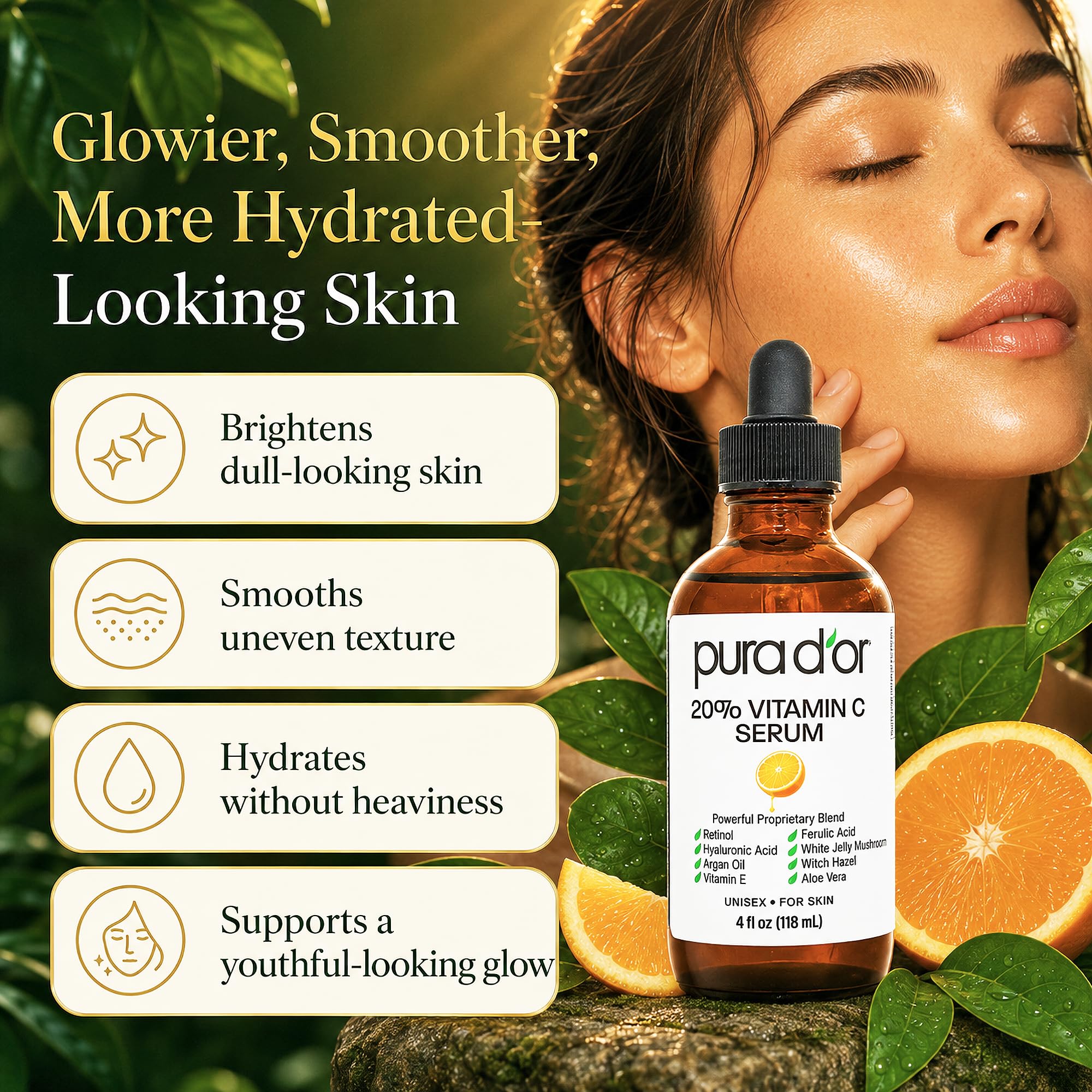 PURA D'OR etiqueta con ingredientes clave para transparencia