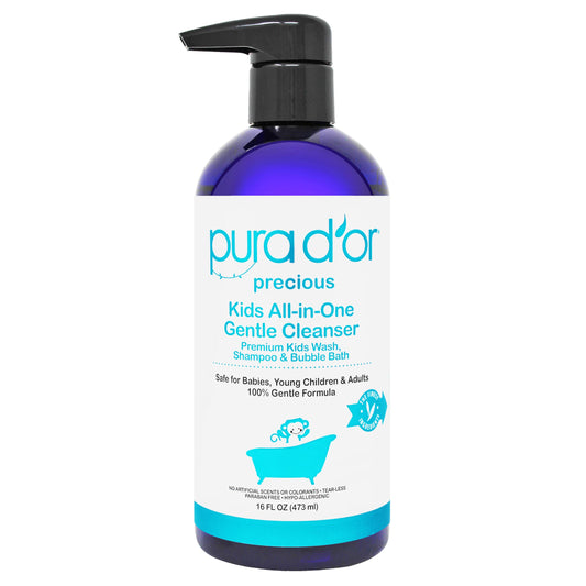 PURA D'OR envase frontal 16 oz mostrando diseño y facilidad de uso