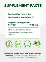 Pura Vida Moringa etiqueta certificada orgánica que garantiza origen único