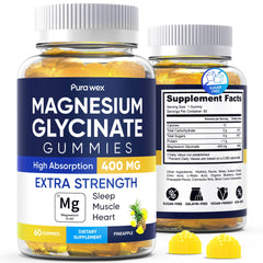 PURA WEX Magnesium Glycinate Gummies bottle closeup for easy daily use