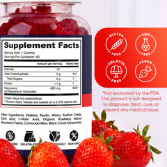 PURA WEX NUTRITION gomitas con fresas frescas al lado, sabor fresa apetecible
