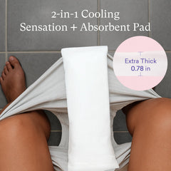 PurComfy compresas absorbentes colocadas para protección y confort