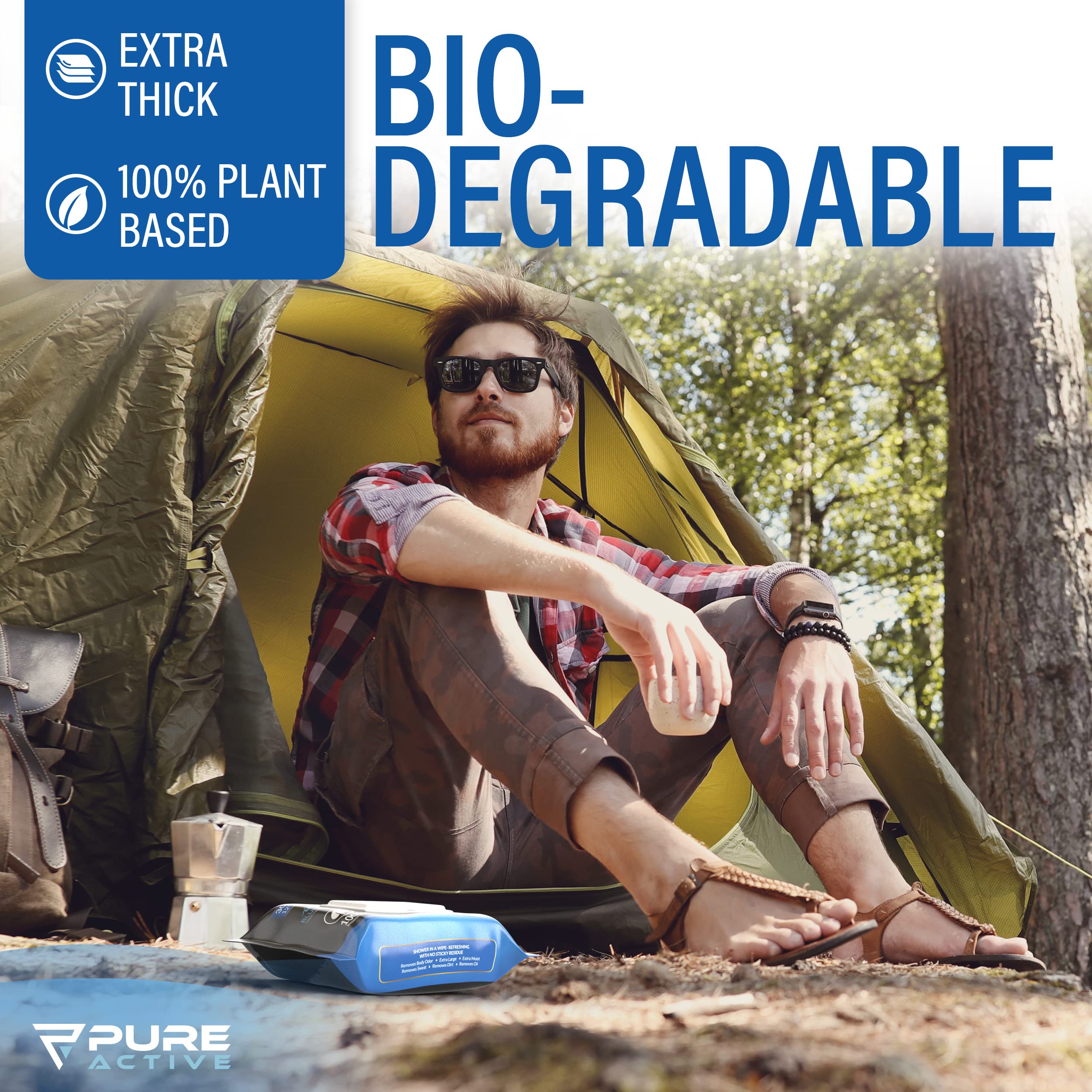 Pure Active etiqueta con aloe vera y vitamina E que hidratan la piel