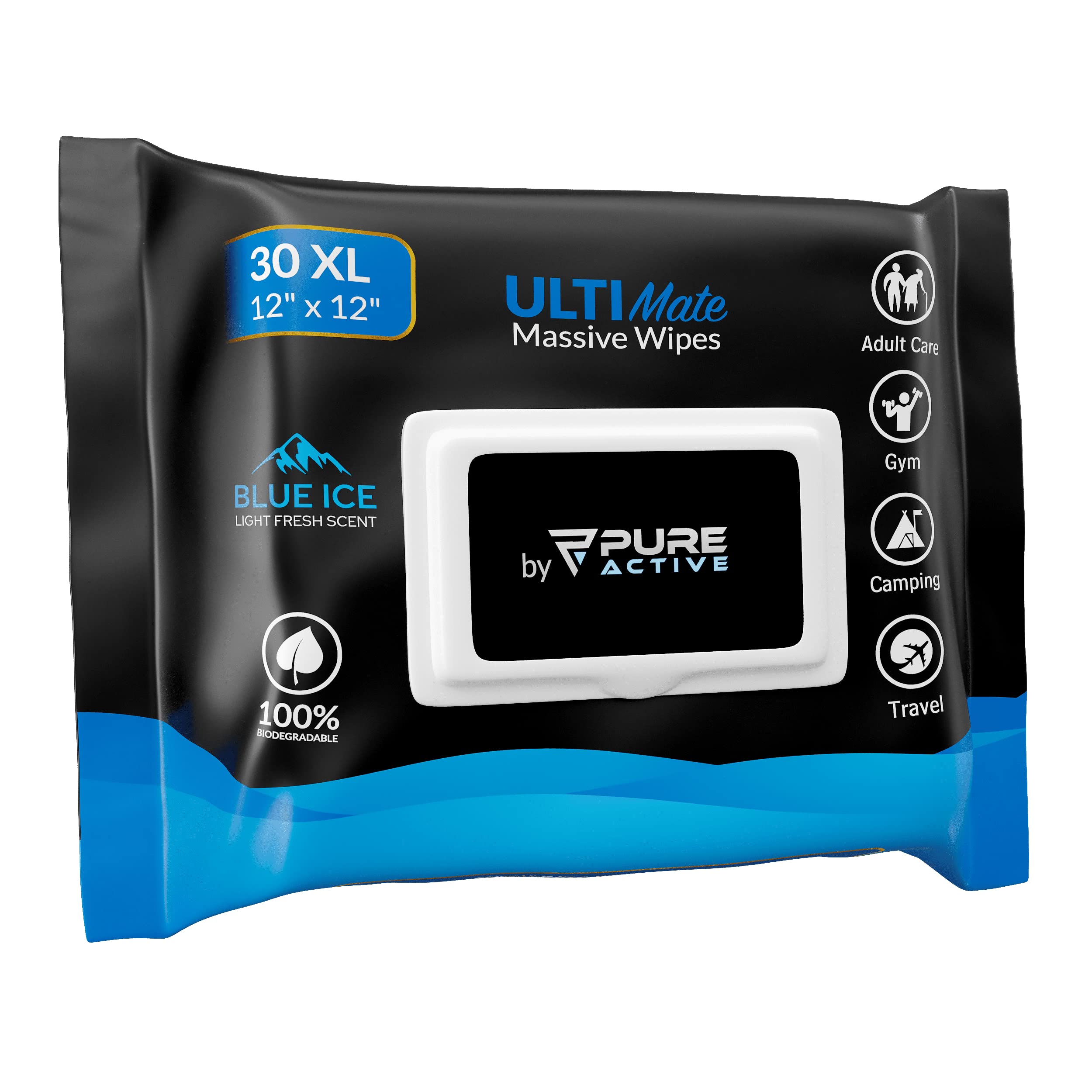 Pure Active paquete frontal Blue Ice mostrando diseño y beneficio refrescante