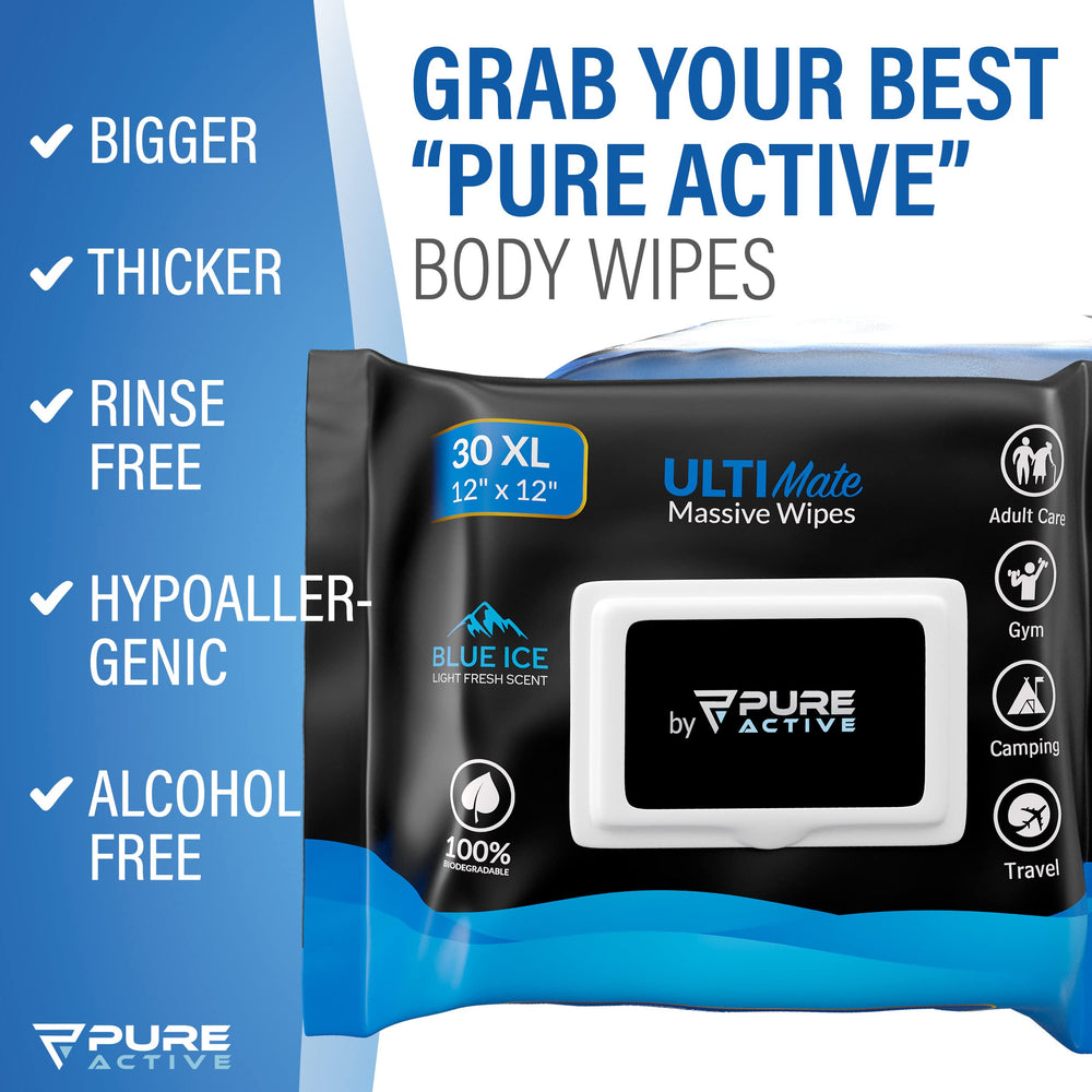 Pure Active toallitas dentro de mochila para viajes y campamentos prácticos