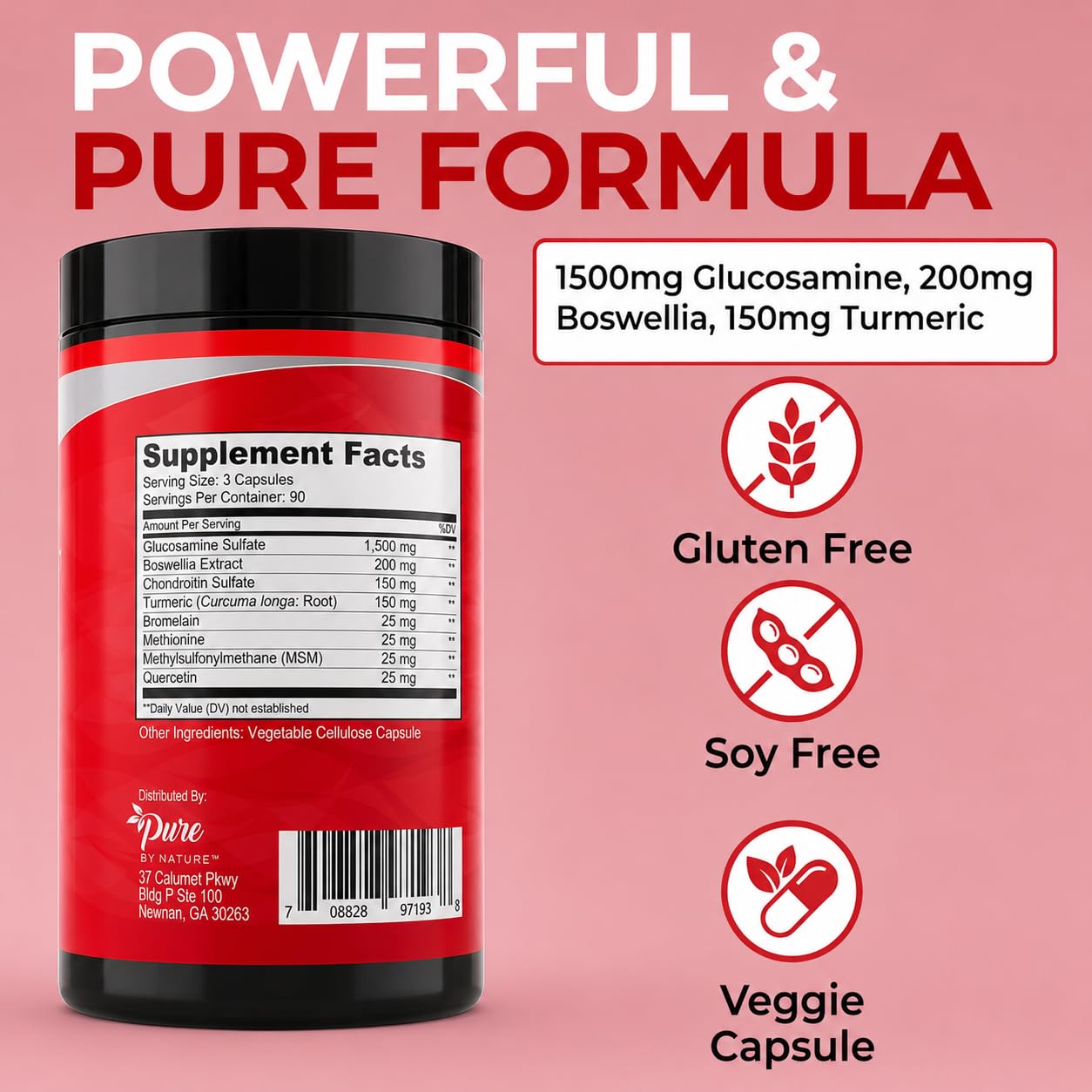 Pure By Nature etiqueta con ingredientes para verificar dosis y advertencias