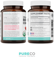 PURE CO bote abierto con cápsulas mostrando contenido y cantidad