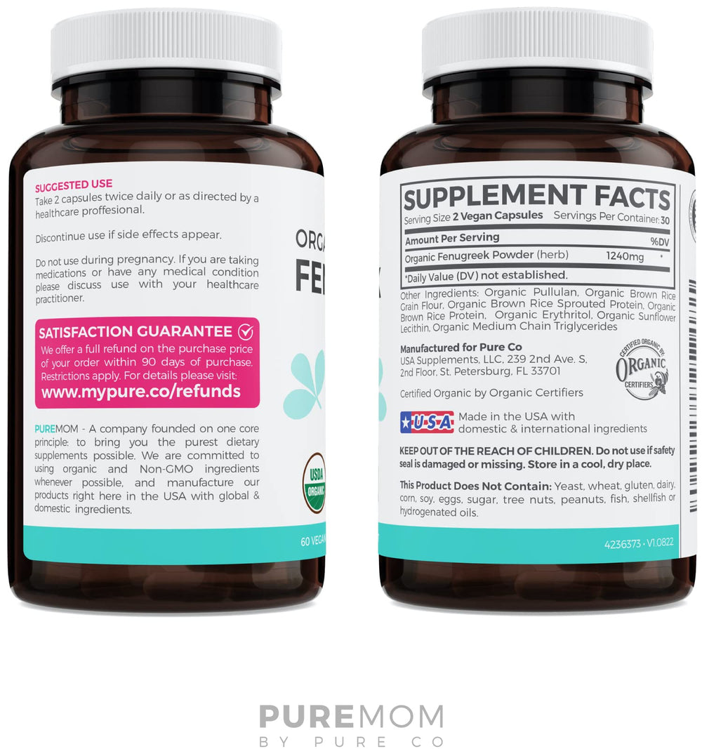 PURE CO sello orgánico USDA en etiqueta que garantiza origen orgánico