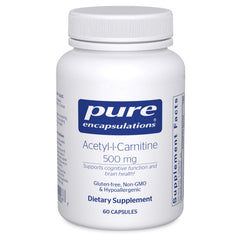 Pure Encapsulations frontal del envase mostrando 60 cápsulas, confianza de calidad