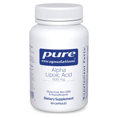 Pure Encapsulations frasco frontal mostrando etiqueta y dosis clara