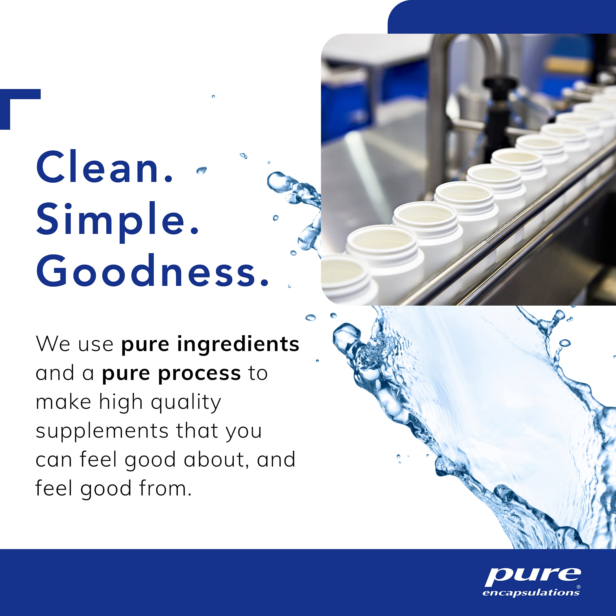Pure Encapsulations frasco sobre encimera de cocina transmitiendo limpieza