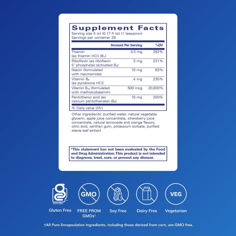 Pure Encapsulations detalle del dosificador midiendo 5 ml — dosificación precisa y cómoda