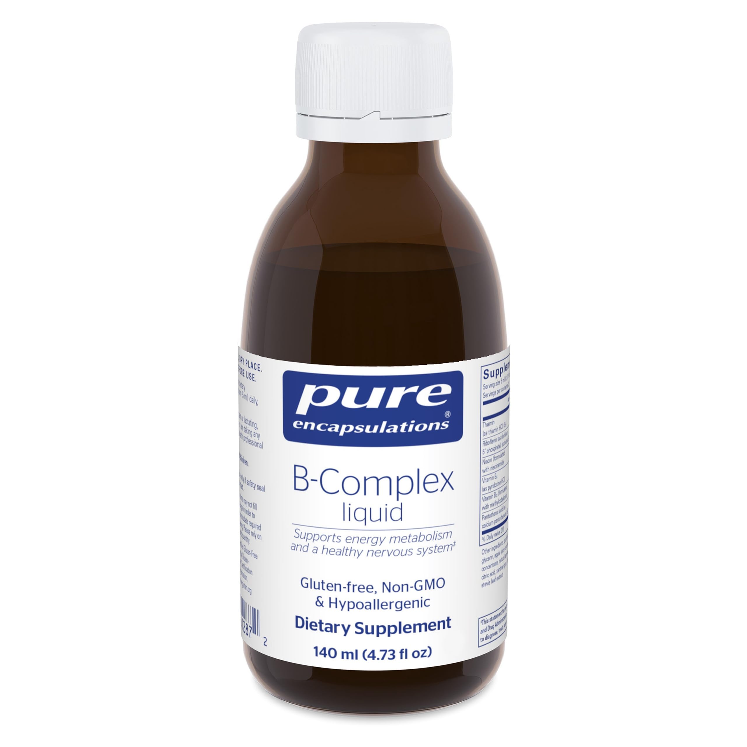 Pure Encapsulations botella frontal mostrando volumen y etiqueta clara — fácil identificación
