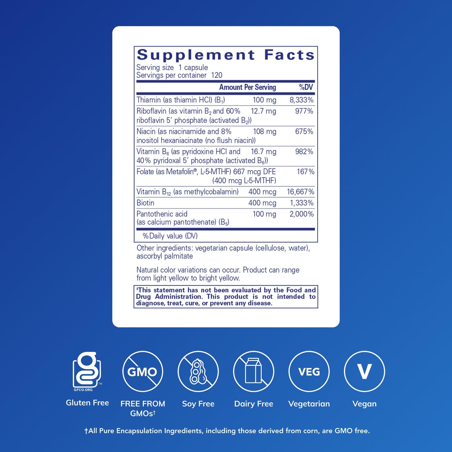Pure Encapsulations cápsula en primer plano con textura clara y fácil de tragar