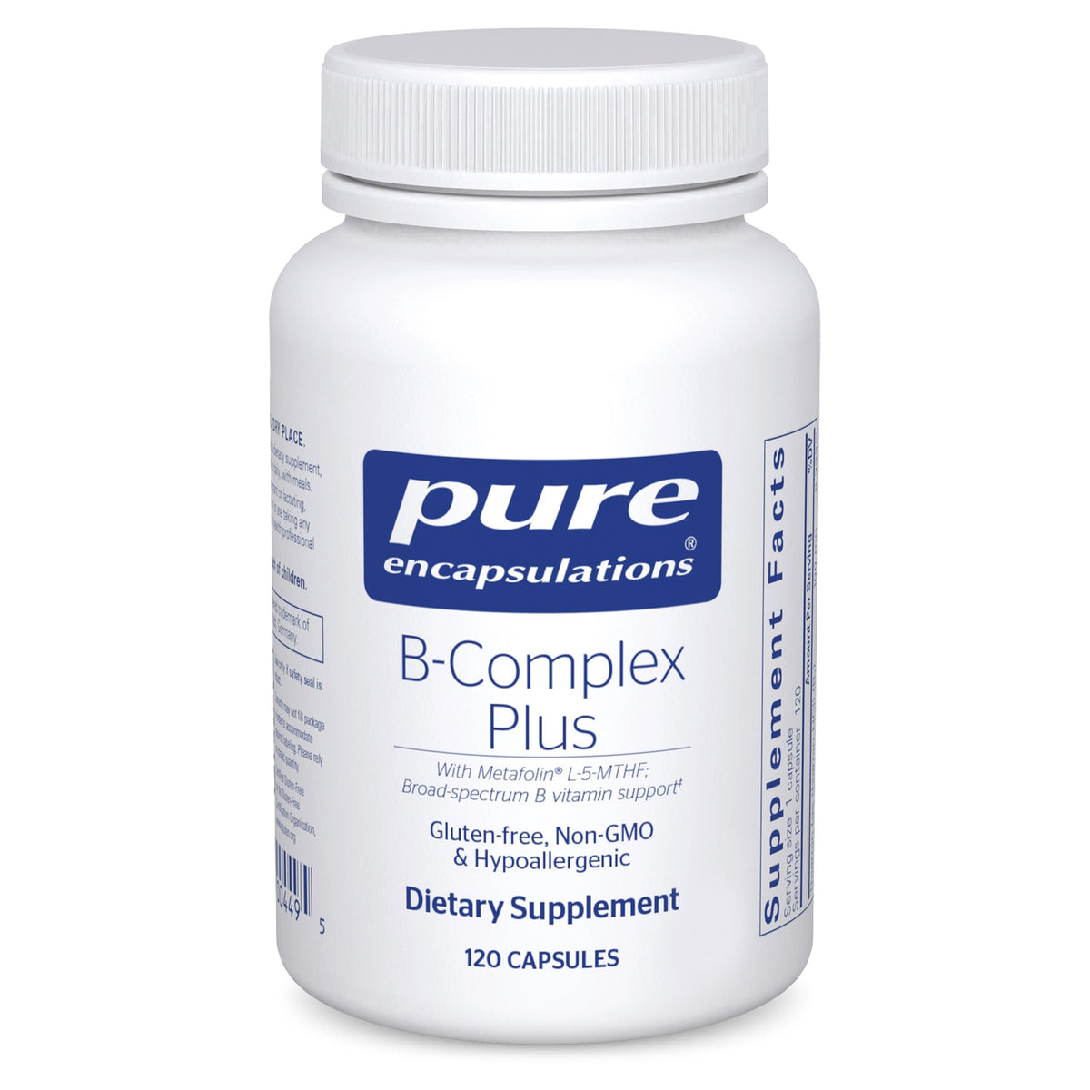 Pure Encapsulations frente del envase mostrando la fórmula y beneficio de apoyo nervioso