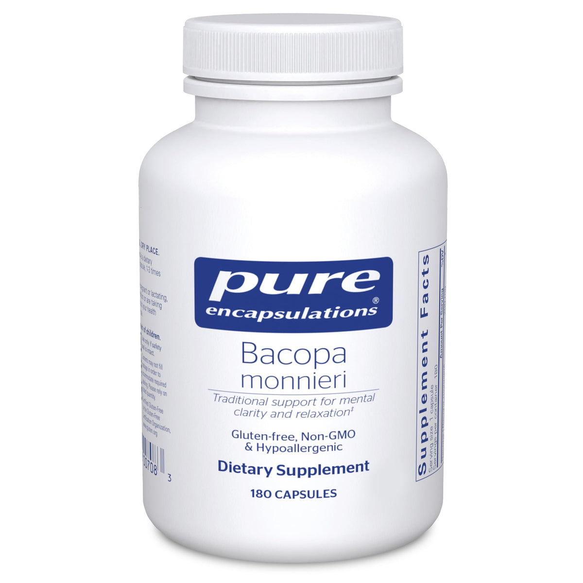 Pure Encapsulations envase frontal mostrando 180 cápsulas y marca para confianza