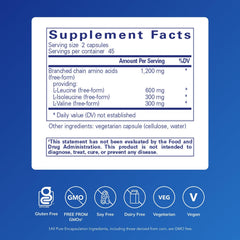 Detalle de cápsulas Pure Encapsulations BCAA, enfoque en textura y calidad pura