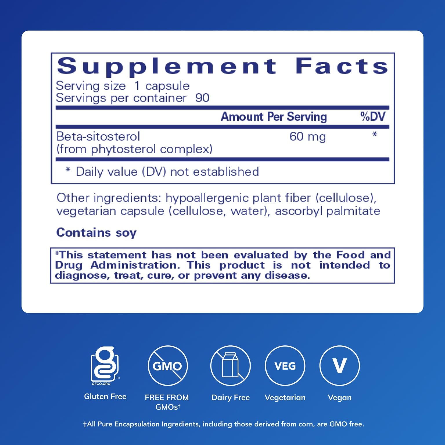 Pure Encapsulations cápsula en mano sugeriendo dosificación y conveniencia