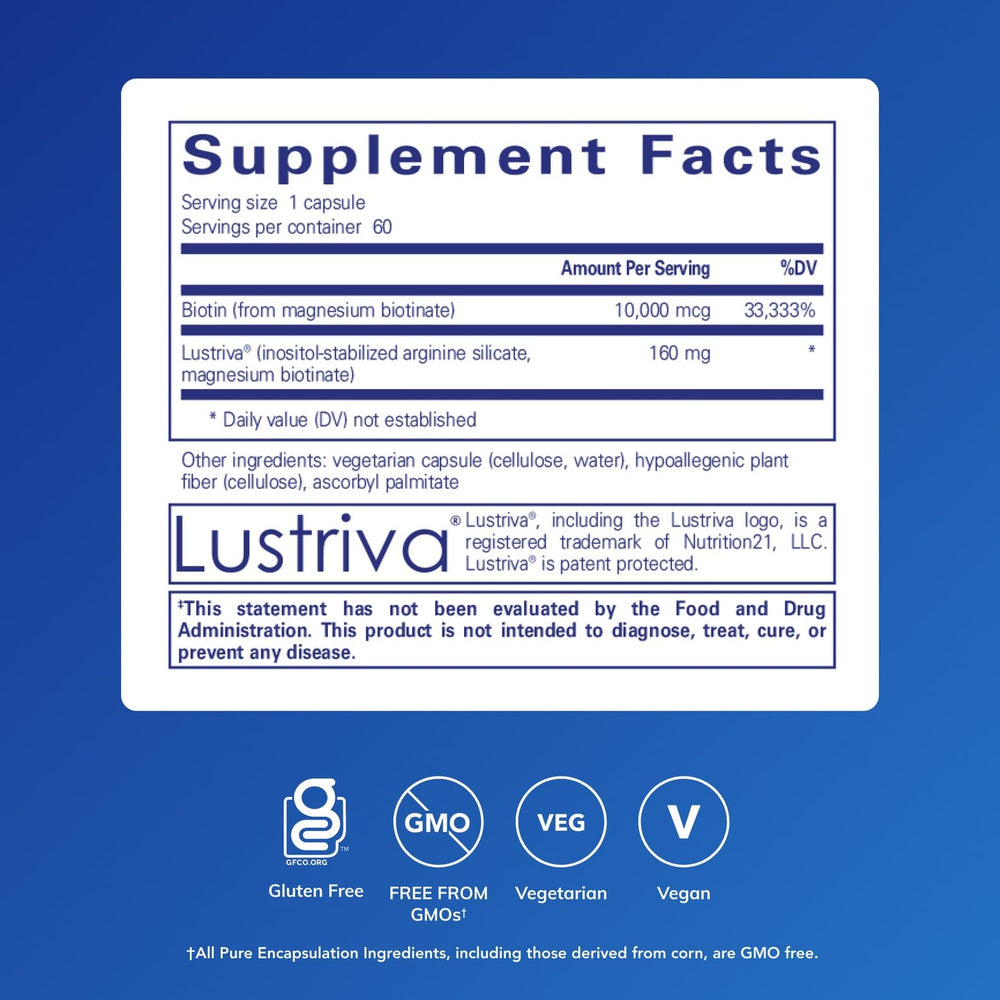 Pure Encapsulations primer plano de una cápsula mostrando tamaño fácil de tragar