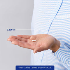 Pure Encapsulations cápsulas en la palma de la mano para visualizar dosis conveniente
