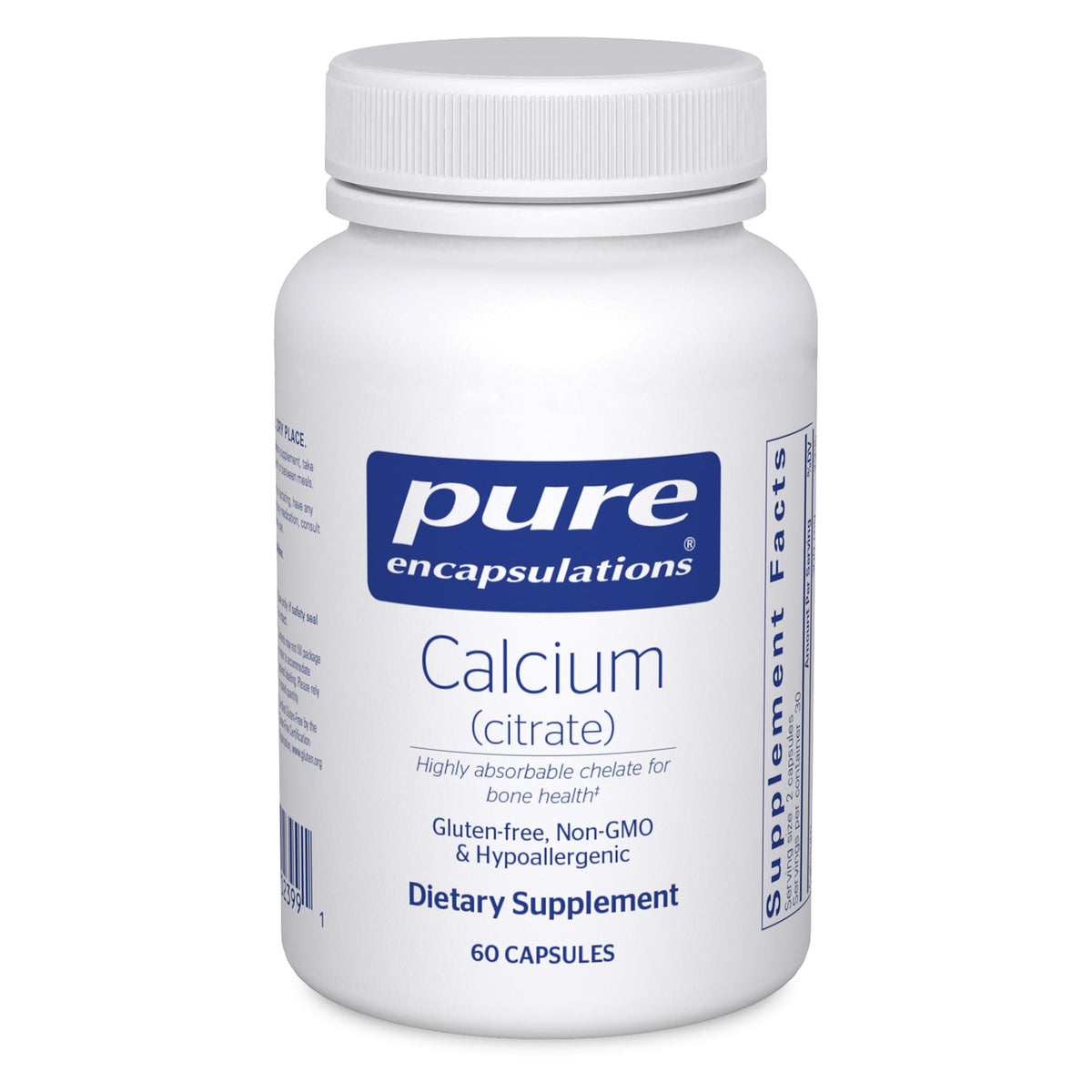 Pure Encapsulations botella frontal mostrando etiqueta y beneficios