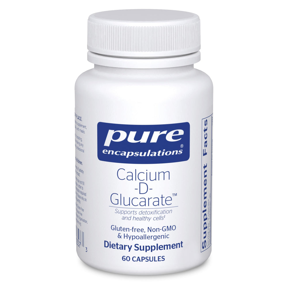 Pure Encapsulations frasco frontal mostrando nombre y cantidad, garantía de pureza