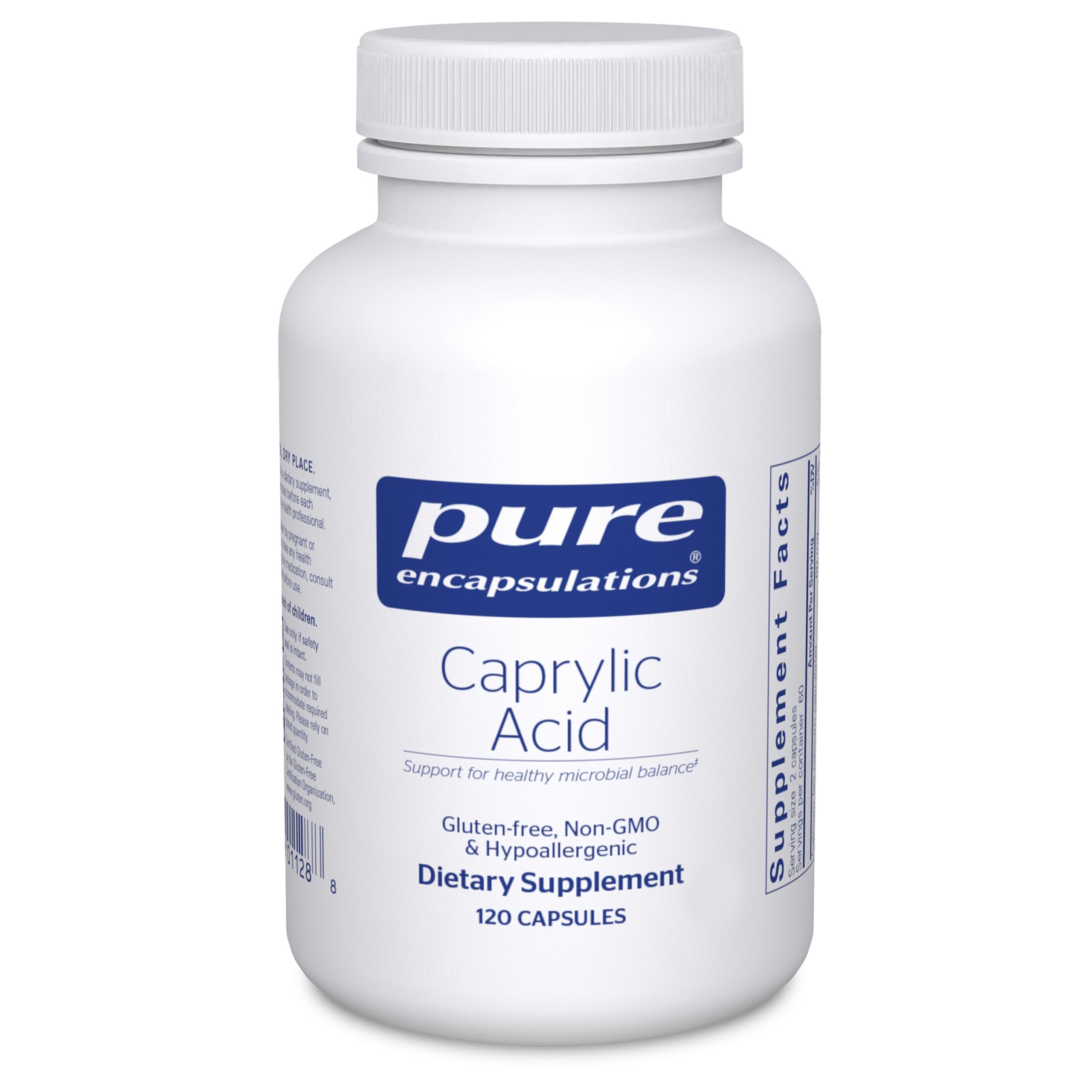 Pure Encapsulations frente del empaque mostrando 120 cápsulas y pureza