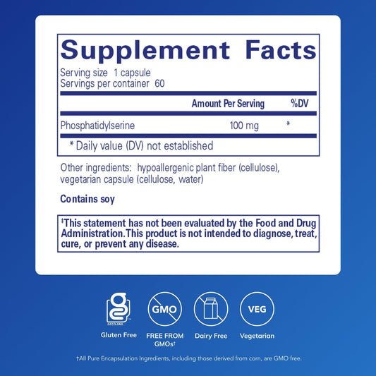 Pure Encapsulations cápsula en primer plano, revela tamaño y textura para fácil ingestión