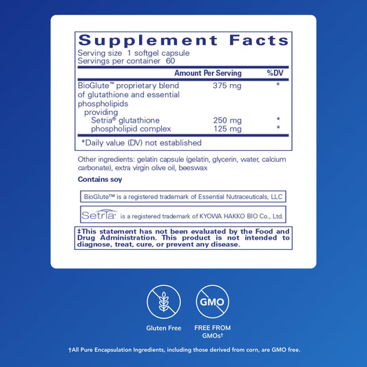 Pure Encapsulations primer plano de cápsula blanda que destaca su absorción