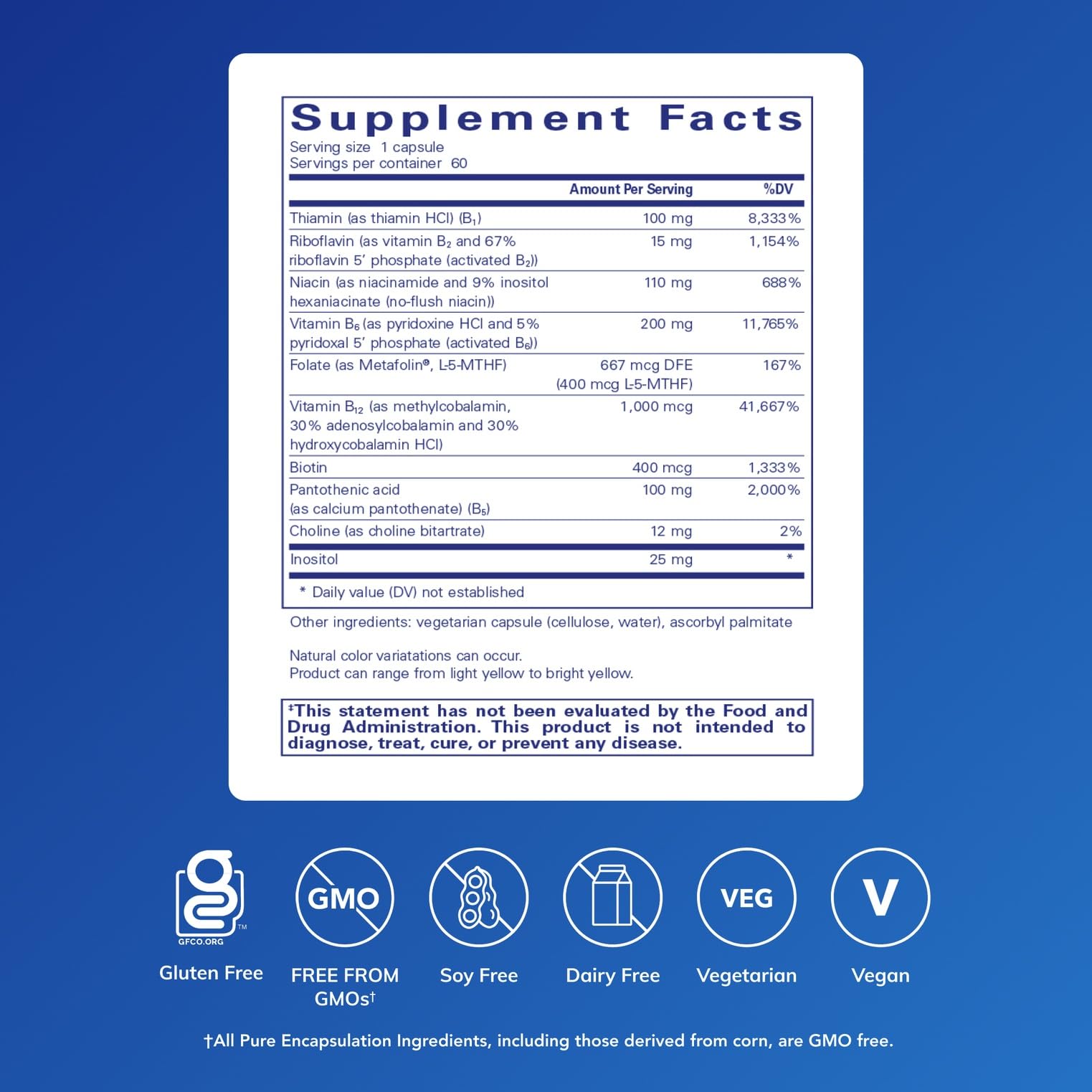 Pure Encapsulations cápsula en primer plano que resalta calidad y textura
