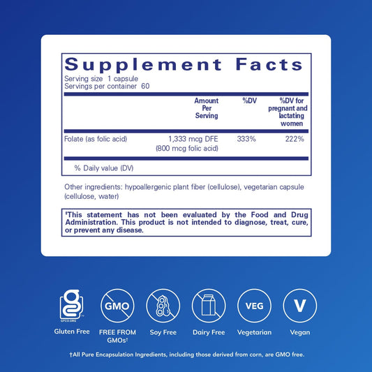 Pure Encapsulations cápsula en mano para mostrar tamaño y facilidad de ingestión