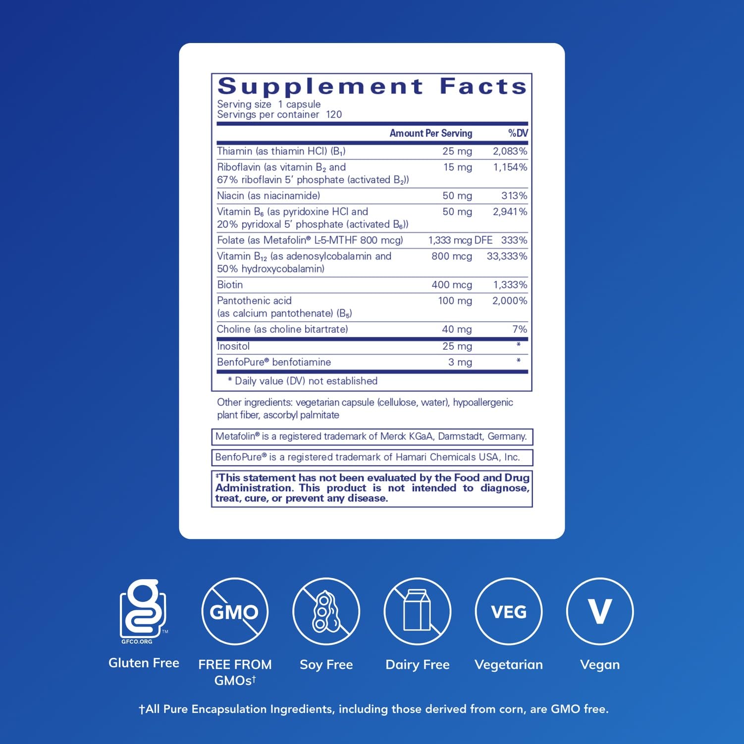 Pure Encapsulations cápsulas en primer plano con aspecto uniforme y confianza