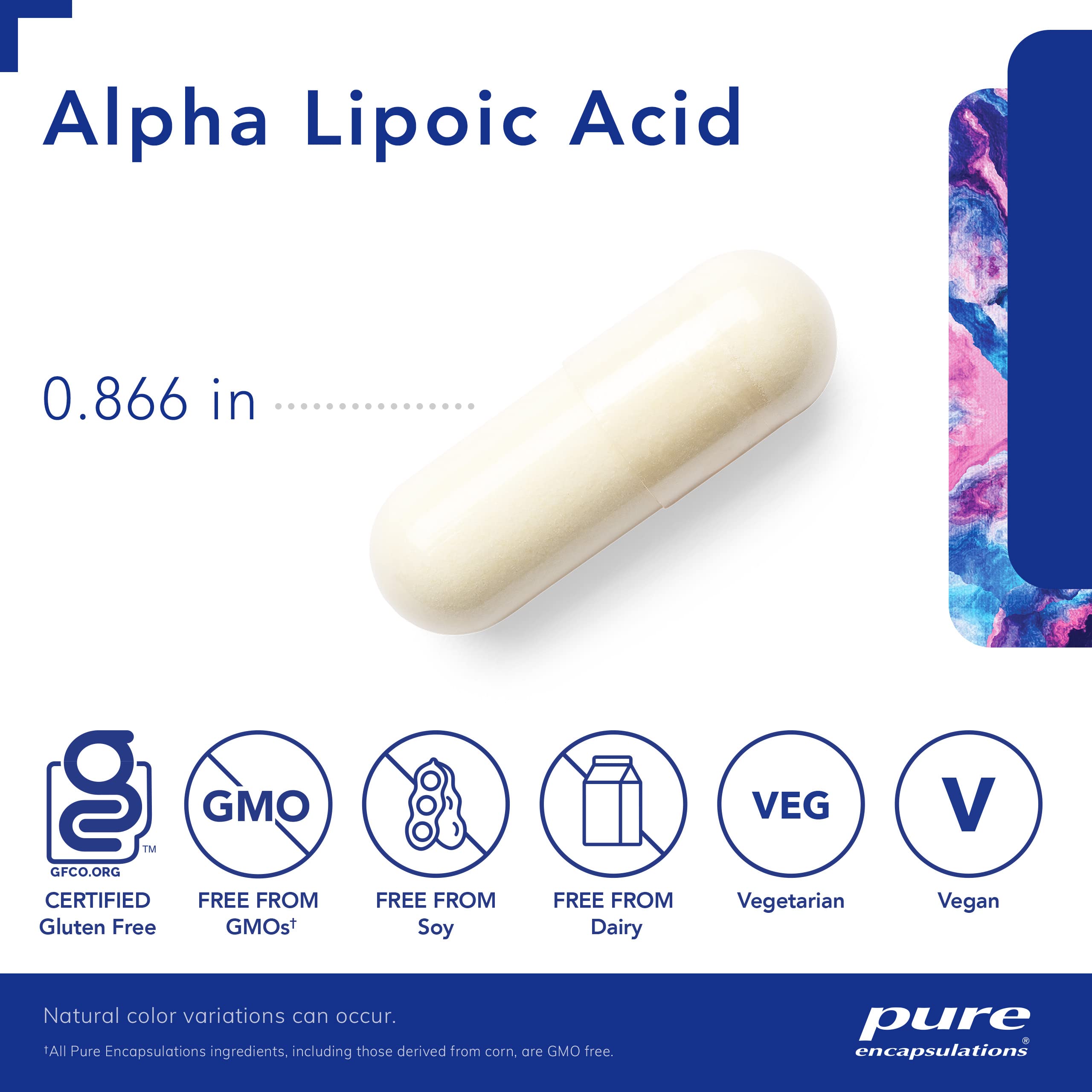 Pure Encapsulations cápsulas dentro del frasco listas para uso diario