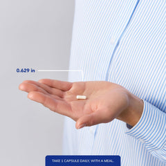Pure Encapsulations cápsulas en mano mostrando escala y facilidad de uso