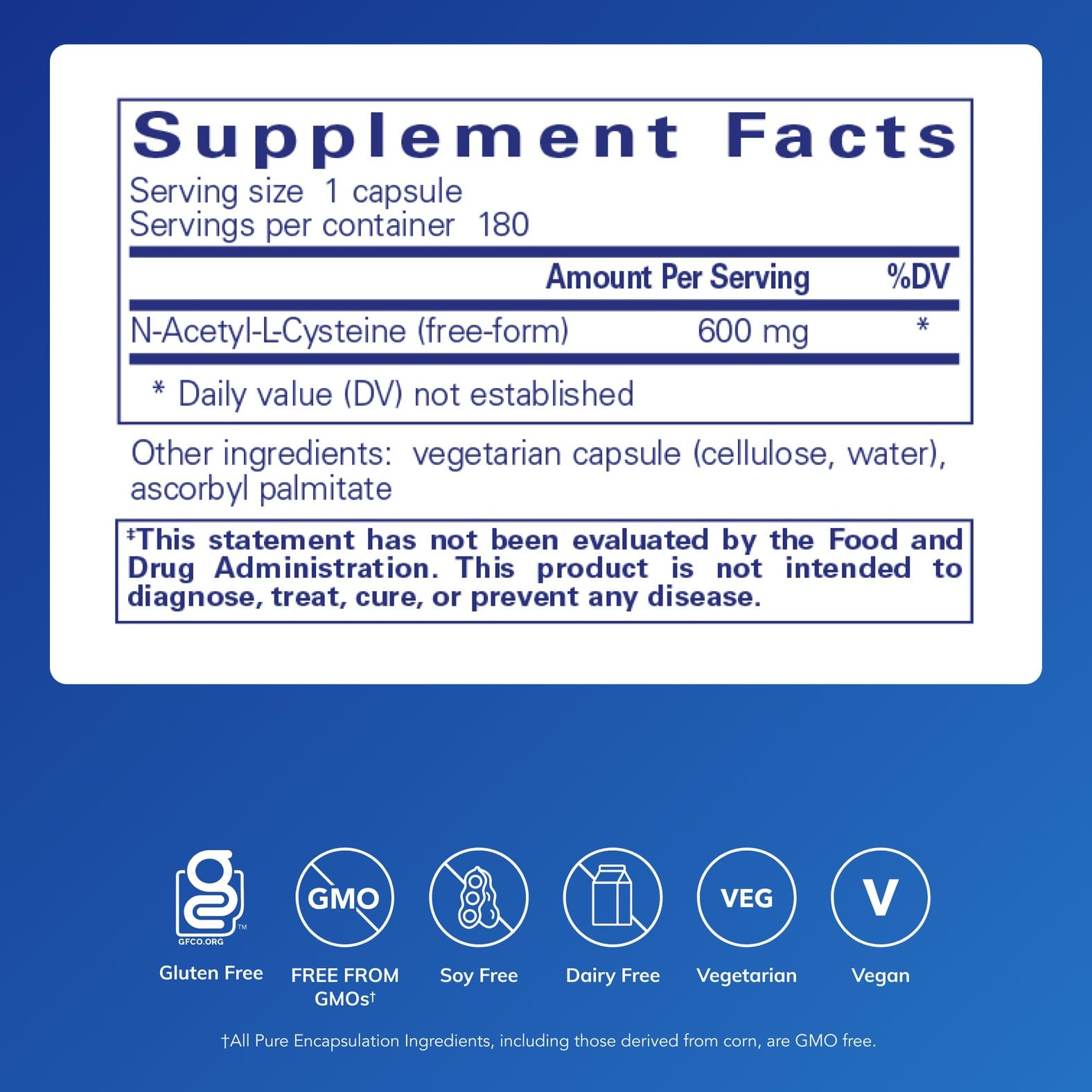 Pure Encapsulations cápsulas en mano para visualizar tamaño y dosificación cómoda