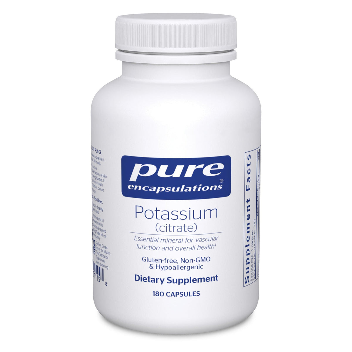 Pure Encapsulations envase frontal mostrando 180 cápsulas y claridad de marca