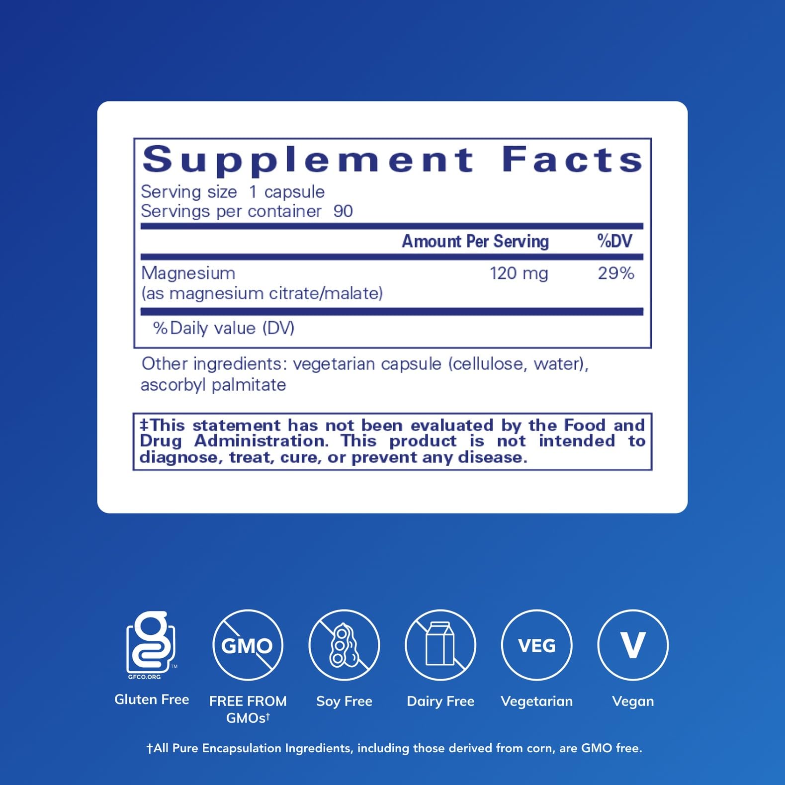 Pure Encapsulations cápsulas en la mano para dosificación cómoda