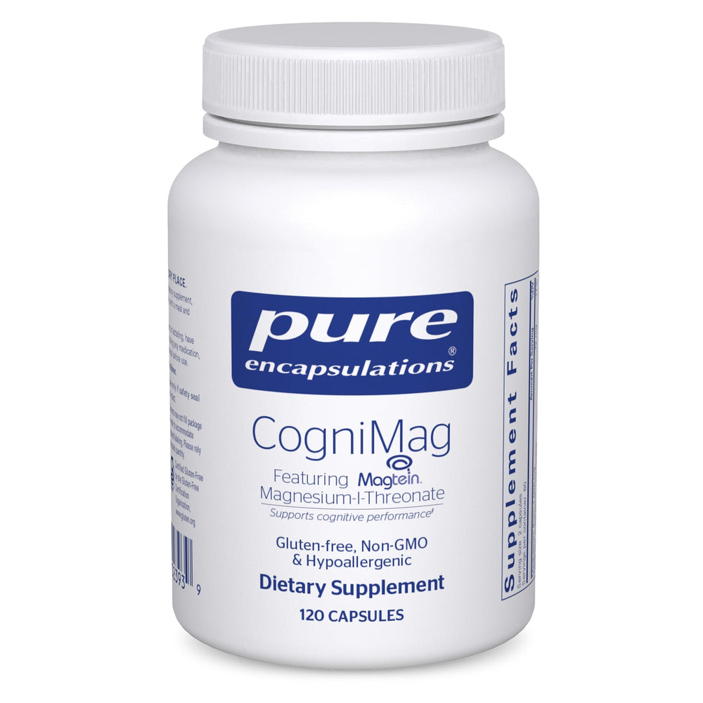 Pure Encapsulations frasco delantero mostrando cápsulas y etiqueta limpia