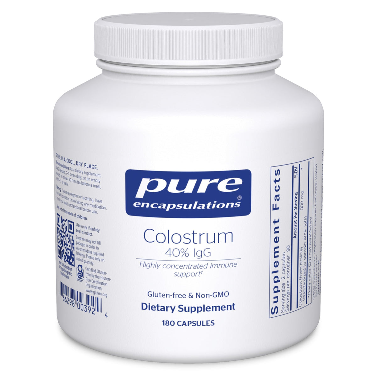 Pure Encapsulations frasco delantero mostrando etiqueta clara y beneficios