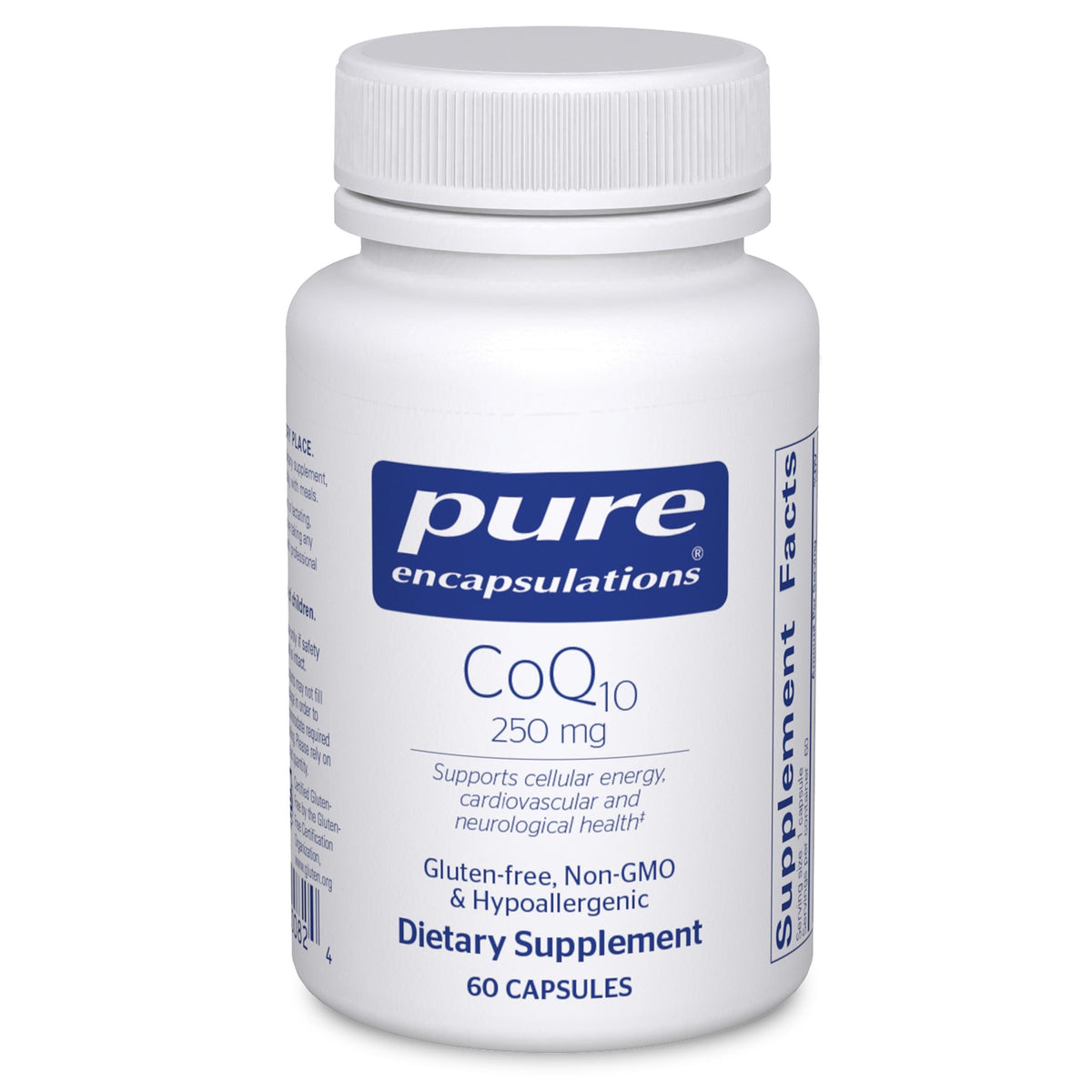 pure encapsulations envase frontal mostrando la etiqueta clara y profesional