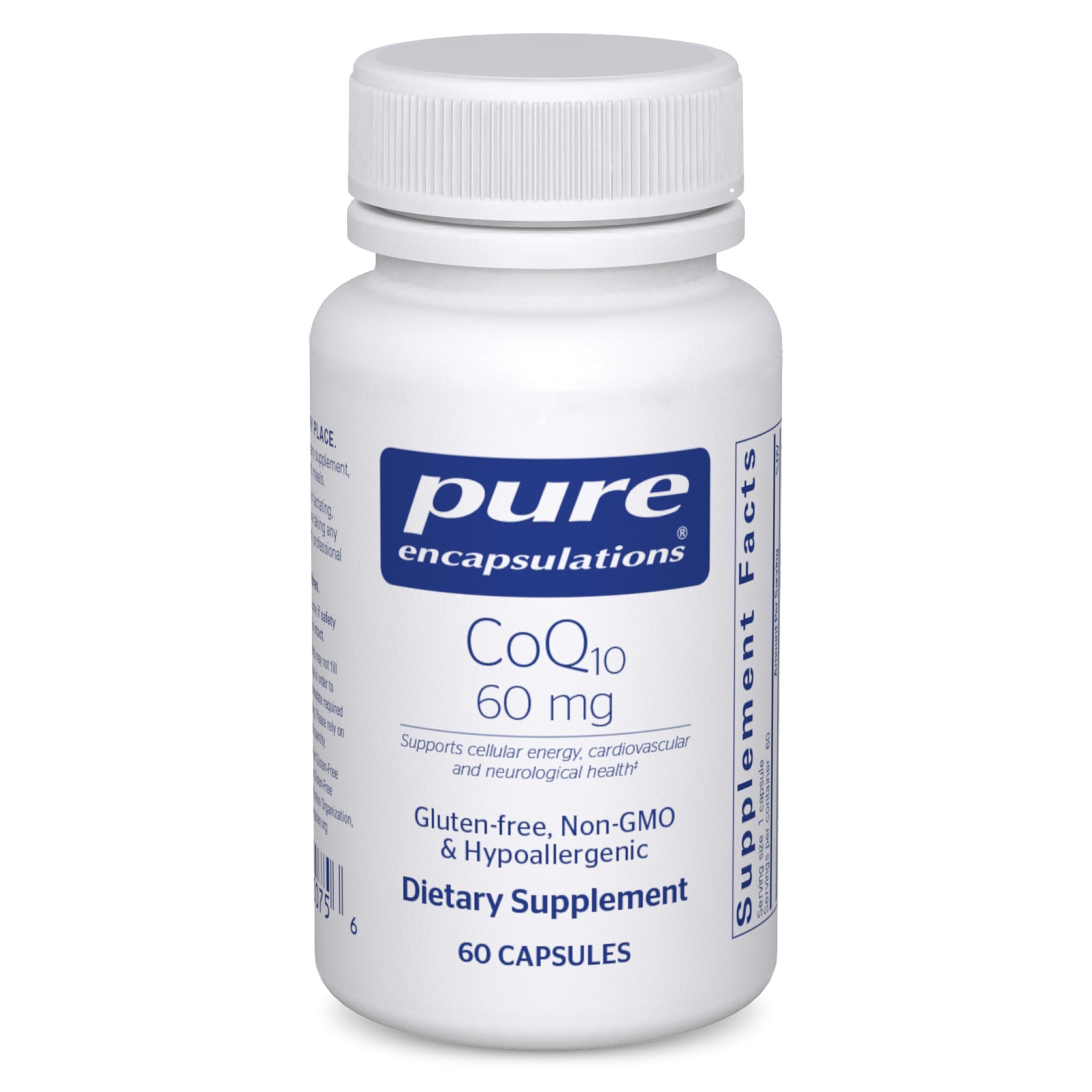 Pure Encapsulations frasco frontal mostrando etiqueta clara y beneficios