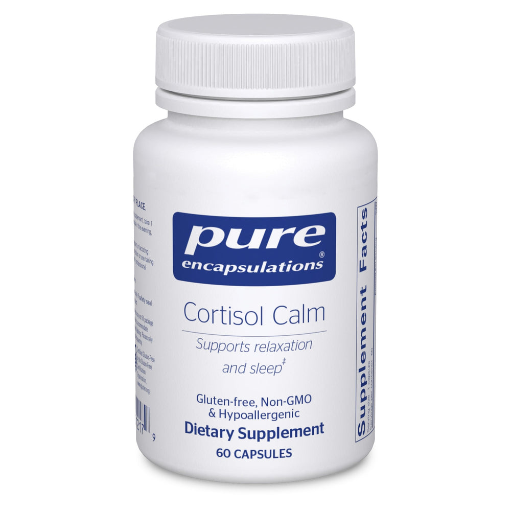 Pure Encapsulations botella frontal que muestra beneficio de calma y confianza