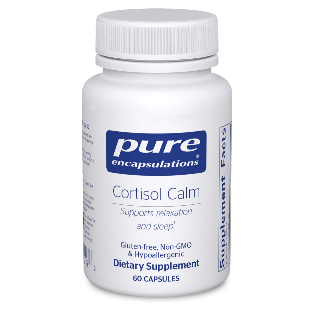 Pure Encapsulations botella frontal que muestra beneficio de calma y confianza