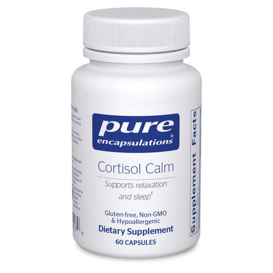 Pure Encapsulations botella frontal que muestra beneficio de calma y confianza