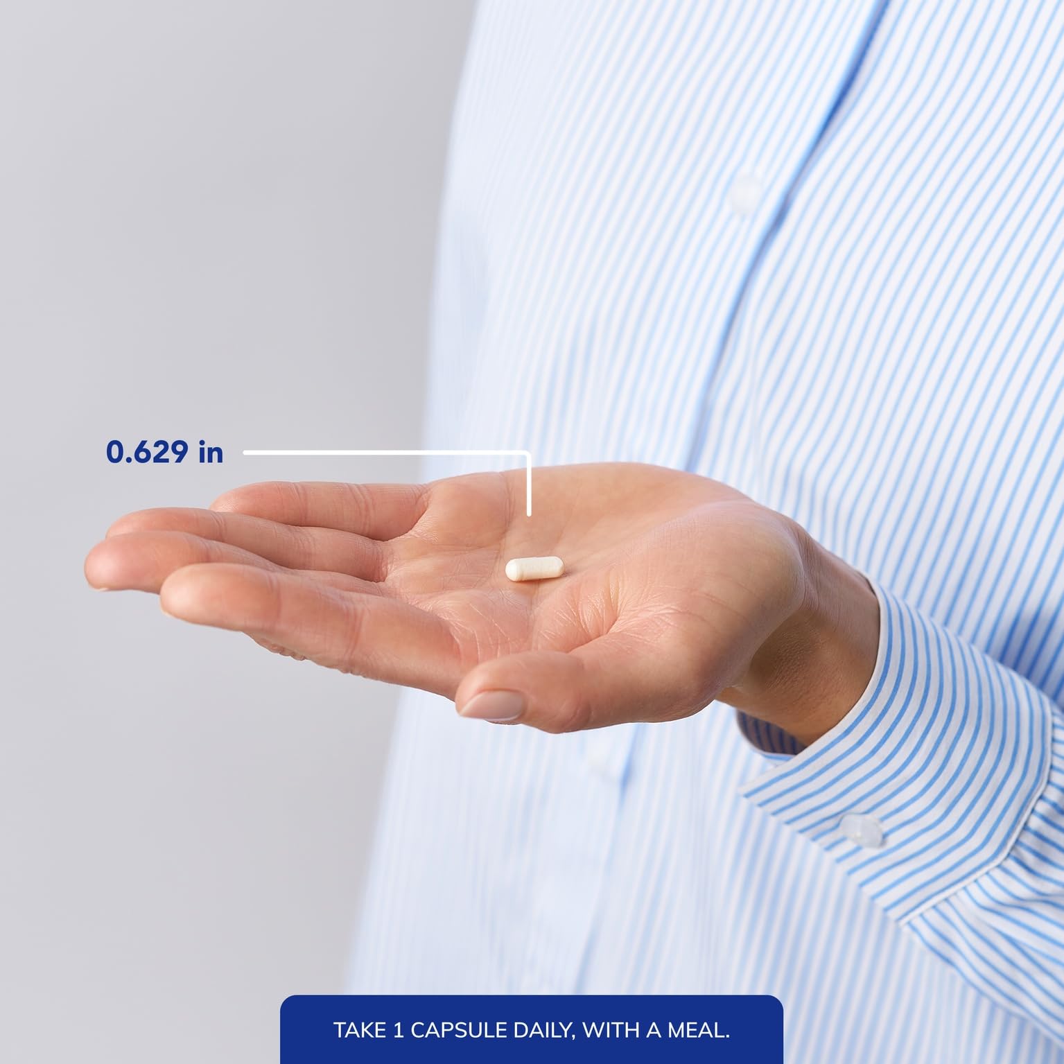 Pure Encapsulations tamaño en mano para comparar escala y conveniencia