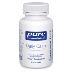 Pure Encapsulations envase Daily Calm frente, presentación clara y beneficios