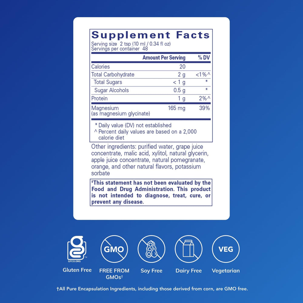 Pure Encapsulations etiqueta con información nutricional clara y confiable