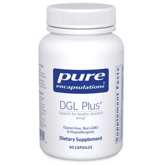 Pure Encapsulations DGL Plus frontal mostrando envase y beneficios