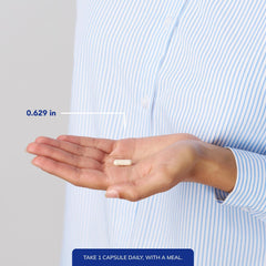 Pure Encapsulations cápsulas en mano para comparar tamaño y facilidad de uso