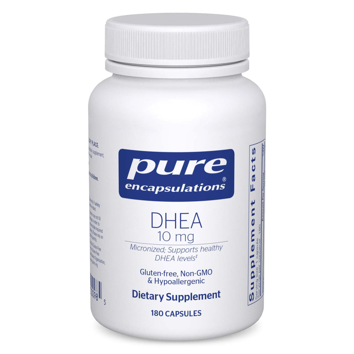 Pure Encapsulations frasco delantero mostrando 180 cápsulas y etiqueta clara